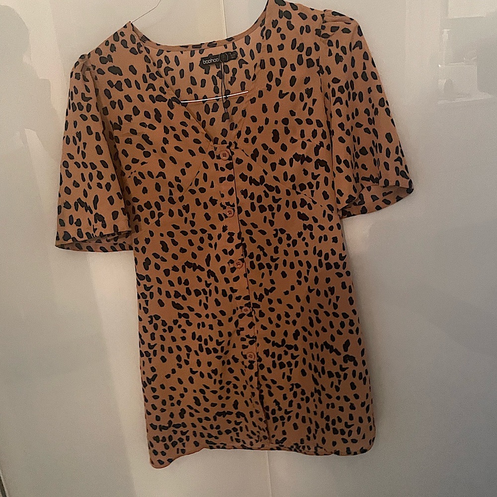Boohoo animal print dress